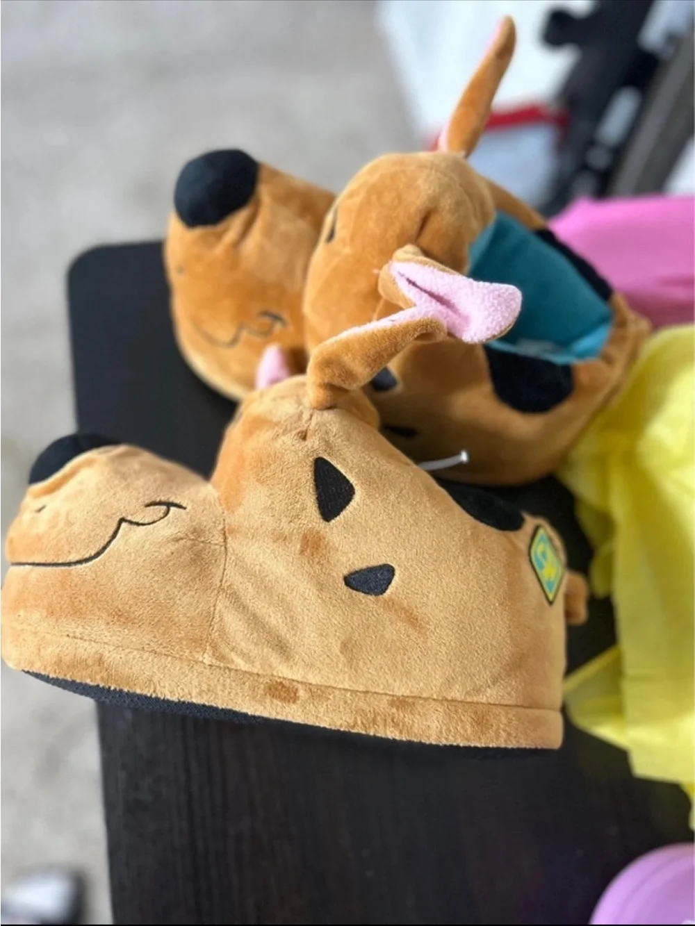 Kids Plush Character Slippers in Tan - Cozy Indoor Slip-Ons